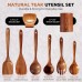 KAQISE 8-Piece Premium Wooden Spoons for Cooking, Kitchen Essential Wooden Utensils Set, Teak Wood Culinary Utensils Set for Families